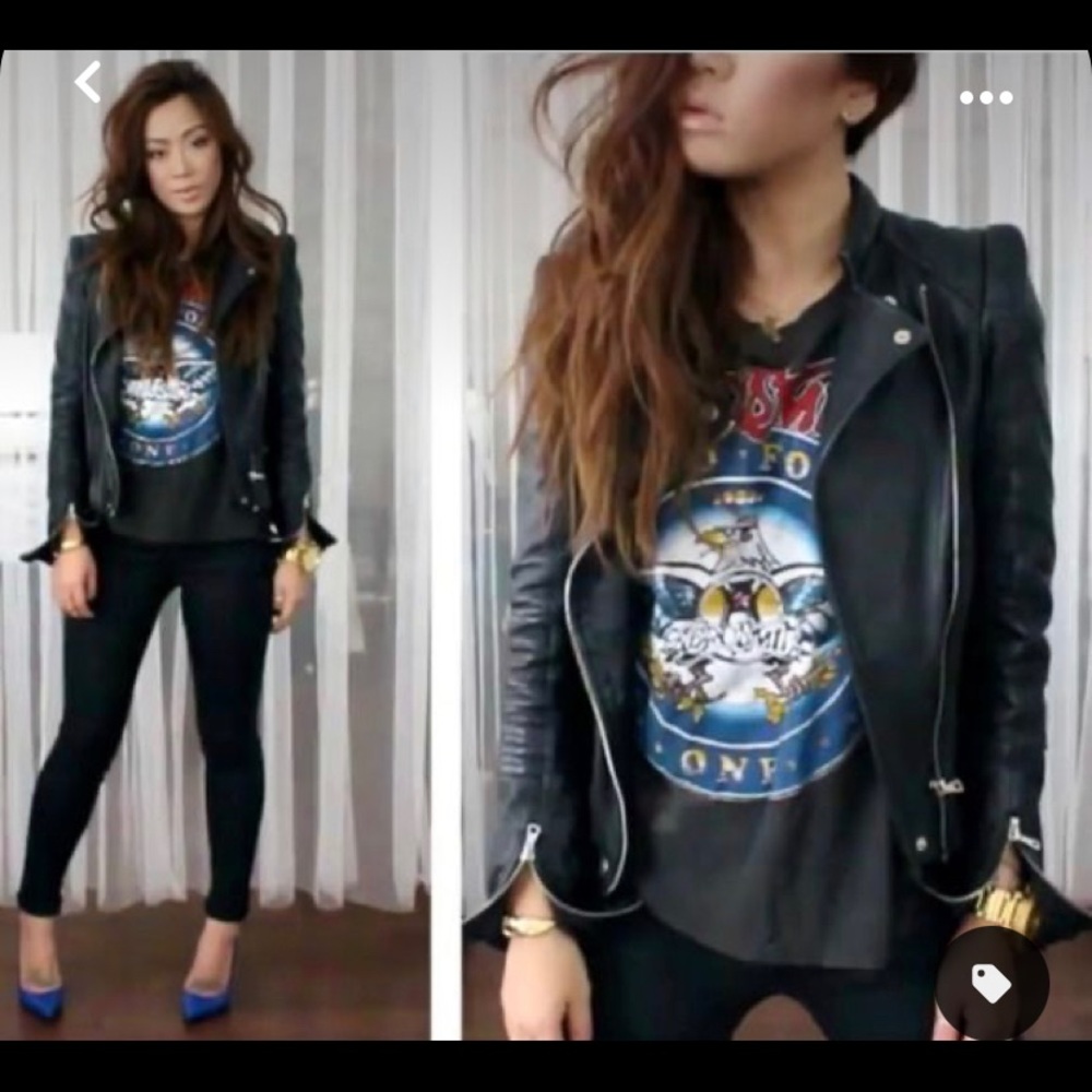 Zara Genuine Leather Moto Jacket Trafaluc Kendall Kylie HeyClaire